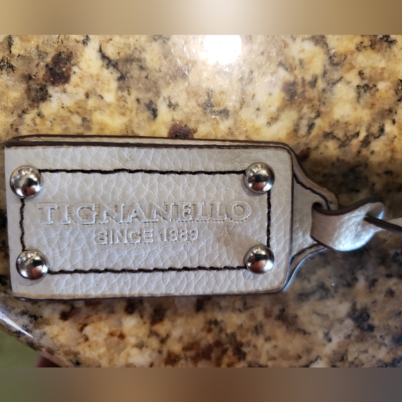 Tignanello Hand Bag, Purse, White Pebble Leather, 8" x 14" - Picture 7 of 13